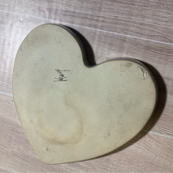 Ken Edward’s Mexico Heart Trinket Tray Small Hand Painted Art Plate Signed - Picture 5 of 6